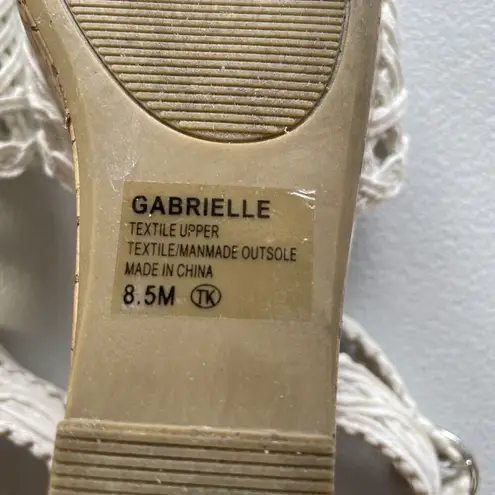 Jellypop Gabrielle Women Cork Wedge Heel Sandals 8.5M White Comfort Fit BohoChic