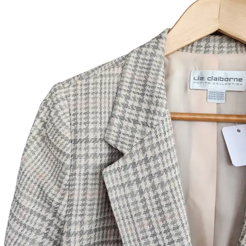 American Vintage Vintage Liz Claiborne Pink Green Cream Pastel Tweed Suit Jacket Coat M