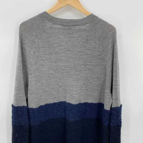 Tibi Cardigan Sweater Womens Small Gray Blue Fuzzy Knit Pockets Button Front - Image 9