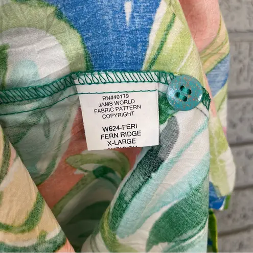 Jams World Jam’s World Women’s Tropical Hawaiian Print Shirt in Fern Ridge Size XL