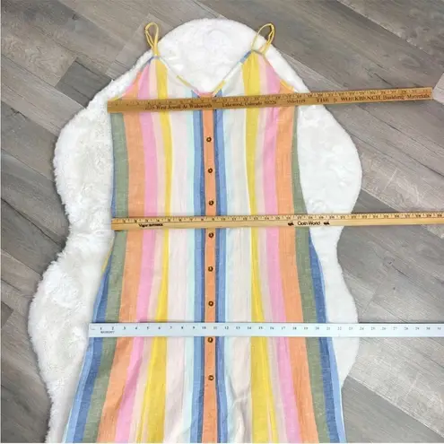 Billabong ‎ Lucky Us Striped Sleeveless Midi Dress Pastel Multi Large