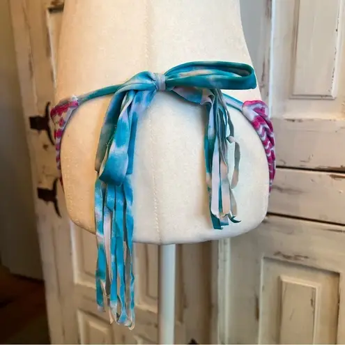 Xhilaration  Boho Tribal Print Bikini Top With Lace Racerback + Tie Dye Bottoms S