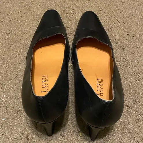 Ralph Lauren Lauren  LRL Black Leather Pumps Heels Size 10 10B