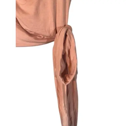 Final Touch Blush Pink Sleeveless Side Knot Tie Cropped Top Women Sz S