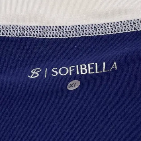 Sofibella Pleated Fringe Layered Skort Marina Blue Print Athletic Skirt Size XL