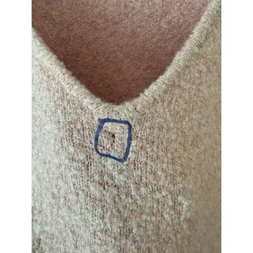 Line Light Pink Wool Cashmere Blend Boxy V Neck Oversized Sweater Size Medium