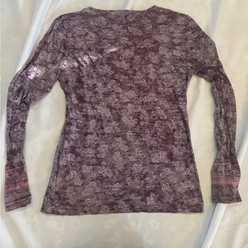 prAna Multicolor Tilly Top Long Sleeve Women's Top Lace Organic Cotton medium