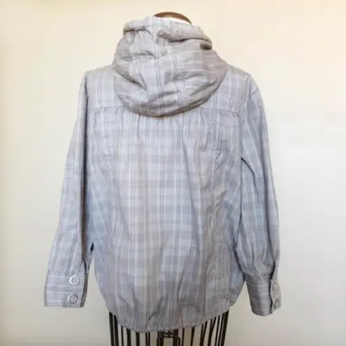 Mango MNG  Tan Plaid‎ Light Hooded Jacket