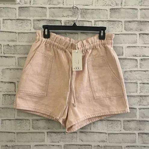 Peach Love California NWT! Women’s light pink high waist pull on jean shorts Med