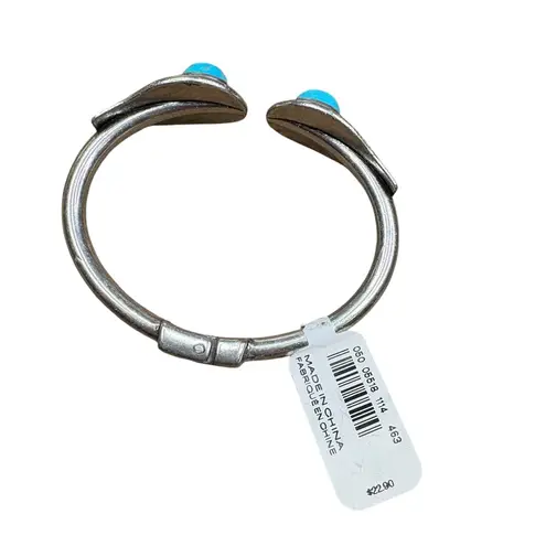 EXPRESS  Silver Tone Hinge Style Bracelet with Turquoise Accents