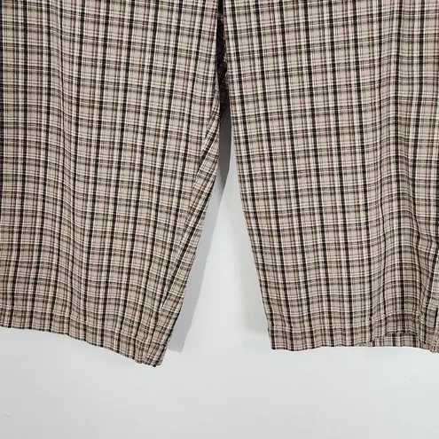 Allison Brittney Brown Plaid Pedal Pushers Size 8 Brown Plaid Retro Long Shorts