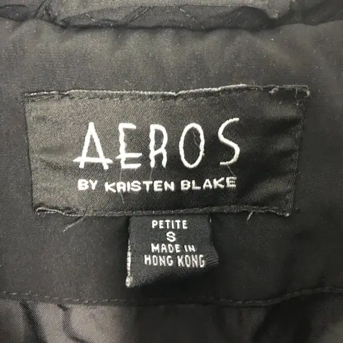 AEROS Women's Quilted Black Full Zip Jacket Size PS