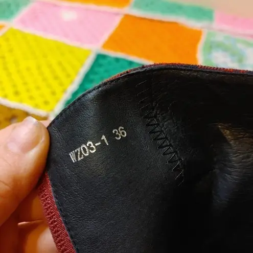 Alias Mae Ahara Bootie EU 36 Plaid Chunky Unique Statement Zipper Red Tartan Size 6