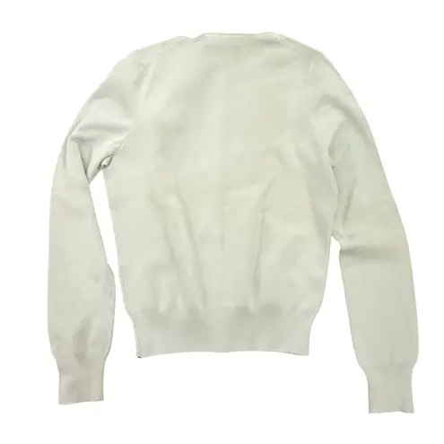 Vintage NEW Casual Corner Silk Stretch Cardigan XS Button Light Green Flower l