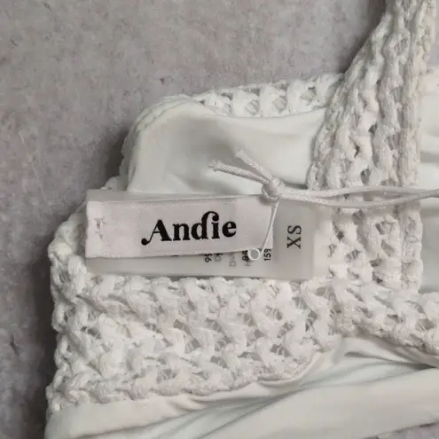 ANDIE NWT Demi Moore X Monaco Top White Crochet Bikini XS