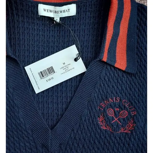 We Wore What NEW Women’s Size Medium Navy Blue Tennis V-Neck Polo Tank Top