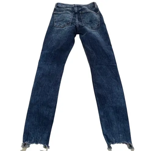Silver Jeans Co. Jeans Womens 24 Mazy Skinny High Rise Distressed Raw Hem Denim Blue
