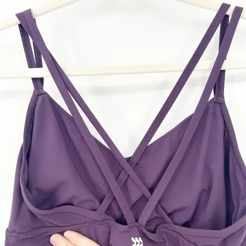 All In Motion Womens Fitness Active Crisscross Strappy Back Sports Bra XL Purple