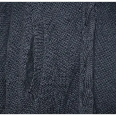 UGG Angeline XL Cape Poncho Ladies Black Cable Knit Sweater Arm Holes Pockets