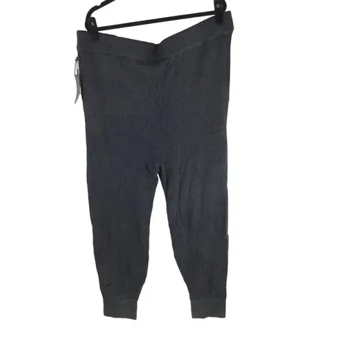 Black Tape Womens Sweater Pants Joggers Ribbed Drawstring Black 2X