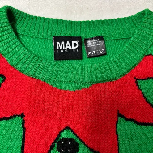 MAD Engine Siamese Santa & Elf Ugly Christmas Sweater Couples Holiday XL Red