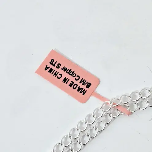 Blue Topaz Crystal Bridal Prom Necklace Set Silver