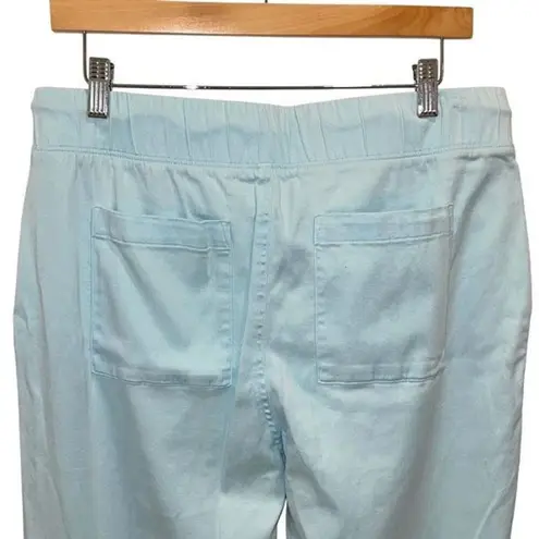 Bella Dahl Womens Elastic Waist Drawstring Cropped Jogger Pants Aqua Large NWT