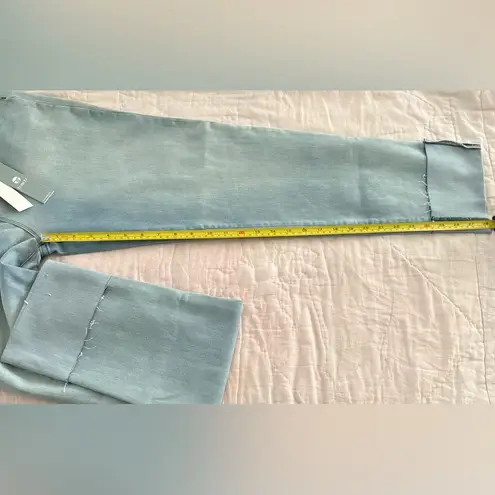 TRACTR Lt Blue Denim Cropped Cuffed Box Jeans Womens Mid