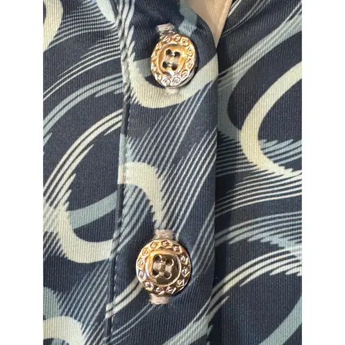 Jack Smith Women's Long Sleeve Polo Shirt Abstract Print Golfing Top Blue