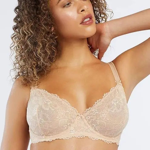 Savage X Fenty Floral Lace Unlined Bra in Honey Nude Size 36DD