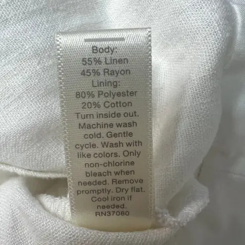 C Est.1946 Linen Blend Coastal Grandma Lagenlook Beach Cottage Dress Size 26/28W White