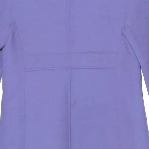 Max Mara 'S Womens Overcoat Purple Knee Length Pockets 100% Wool Collar 8