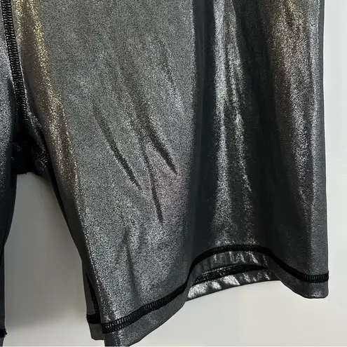 Victoria Sport NWOT Victoria Secret Sport Silver Metallic Pull On Bike Shorts Side XL