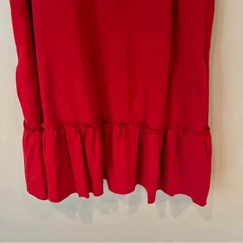 Banana Republic  Sleeveless Red Ponte Dress Ruffle Skirt | 2