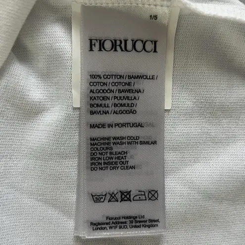 Fiorucci NWT Embroidered Squiggle Logo Relaxed White Tee Shirt