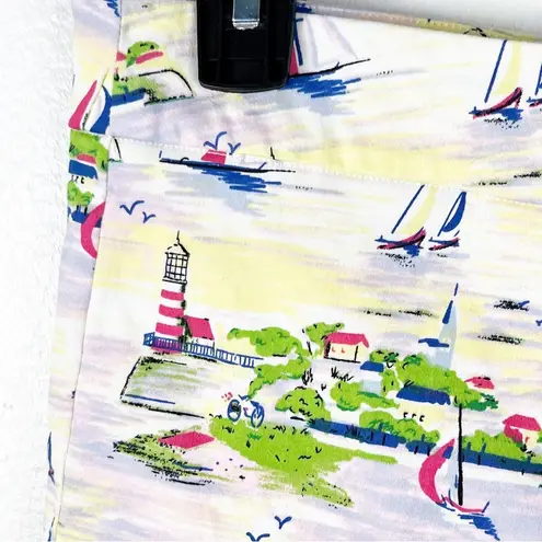 ISLAND REPUBLIC Cotton Blend Sailboat Print Skort, Size 8