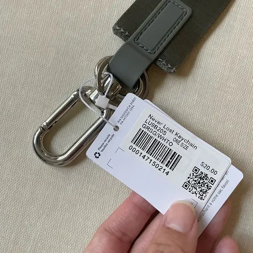 Lululemon Never Lost Keychain - Grey Sage/White Opal