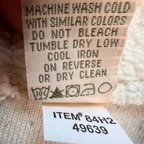 Orvis Cream w/ Black Speckels Sherpa w/ Floral Tapestry Detailed Vest - Large