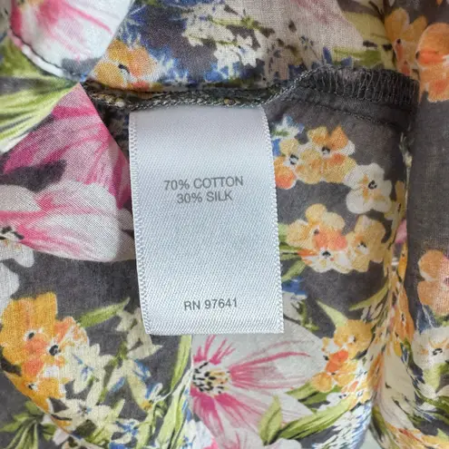 J. Jill Cotton Silk Colorful Floral Semi