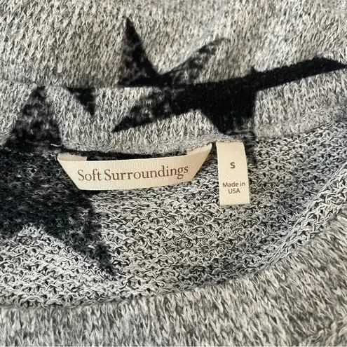 Soft Surroundings E'toile Star Knit Sweater Tunic Top Gray Size Small