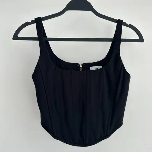 LPA Corset Top Womens XS Black Prescott Cropped Square Neck Minimalist Going Out