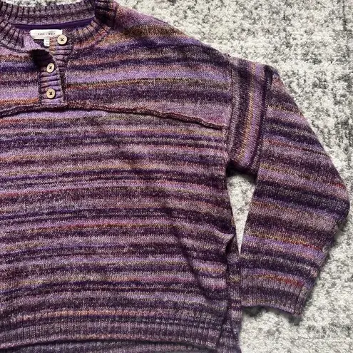 Cleo + Wolf Space Dye Henley Sweater Purple Size Medium Purple