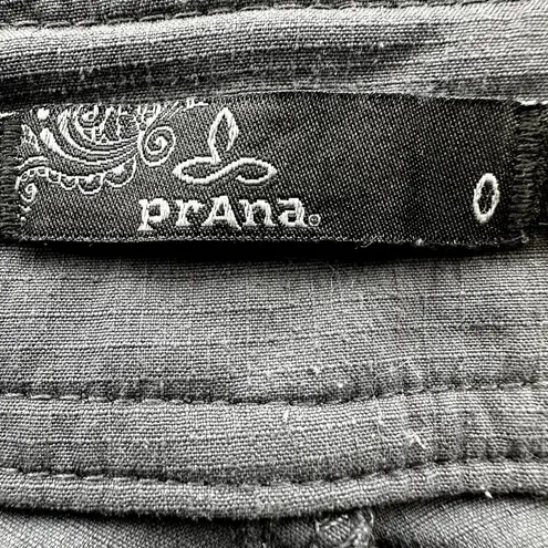 prAna Revenna Knicker Capri Pants Mid Rise Skinny Hiking Climbing Ripstop Gray 0