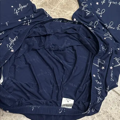Soma Cool Nights Holiday Banded Ankle Pajama Pants Graphic Navy XL Blue