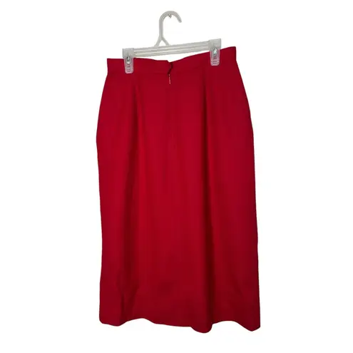 Vintage Evan Picone 100% Wool Skirt Womens Size 8 Red Lined Union Made USA