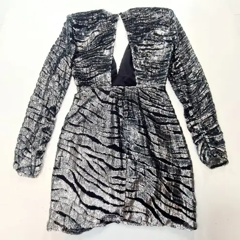 DUNDAS x REVOLVE Stardust Mini Dress in Silver Tiger XXS