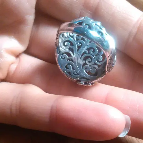 Bali Legacy Red Jade Sterling Silver Dragon Ring (Size 7)