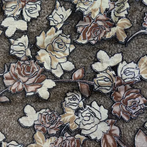 NWT Passage to India Glitter Floral Scarf Brown