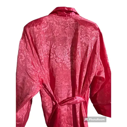 Victoria's Secret NWT gold label Victoria Secret pink/coral color satin full length robe SZ‎ small