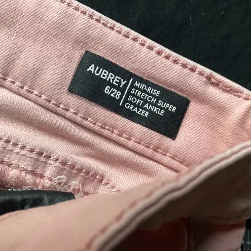 Buffalo David Bitton Pastel Pale Pink Mid-Rise Stretch Ankle Grazing Skinny Jeans Pants Size 6/28